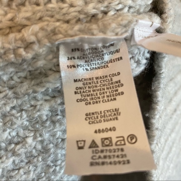 Lou & Grey High Low Scoop Sweater Gray 3/4 Sleeves - Picture 4 of 7